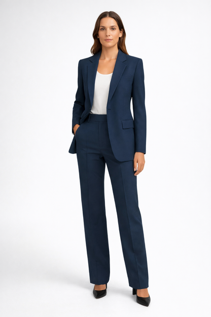 Tailleur Femme – Blazer Structuré & Pantalon Droit, Ensemble Élégant Bureau Soirée