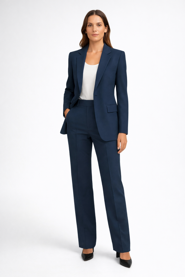 Tailleur Femme – Blazer Structuré & Pantalon Droit, Ensemble Élégant Bureau Soirée