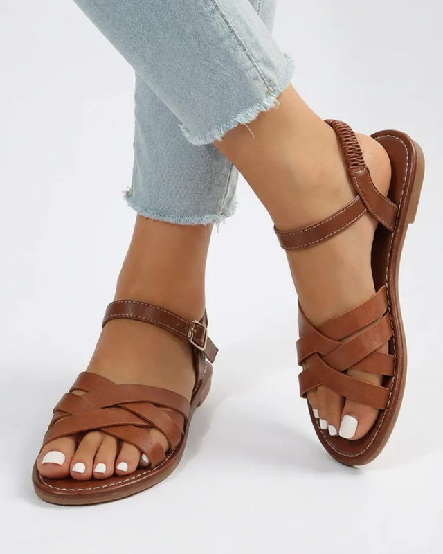 Sandales Ergonomiques Orthopédiques Femme – Brides Croisées & Cheville, Confort Quotidien Été