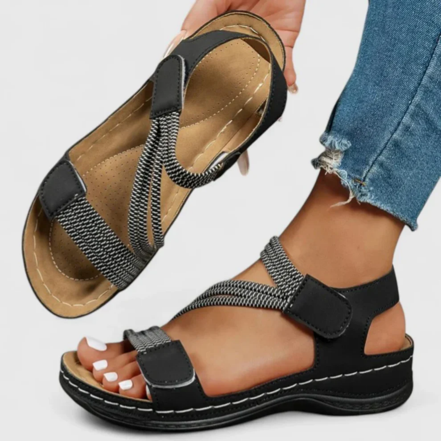 Sandales Ergonomiques Femme – Brides Ajustables & Semelle Amortissante, Confort Quotidien