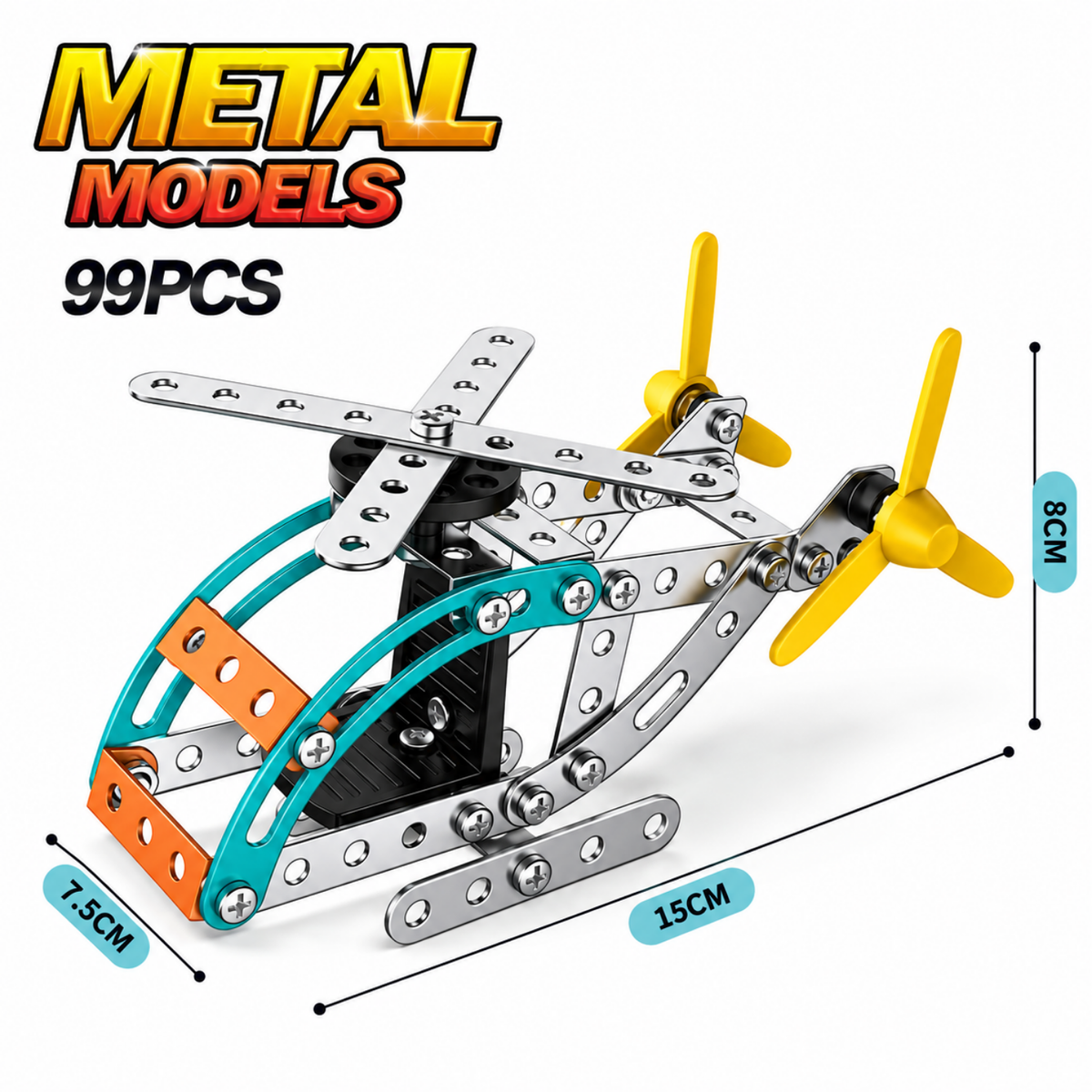Kit de construction véhicule métal DIY avec vis et écrous – modèle assemblé