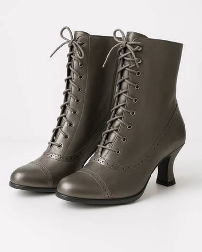 Bottines Rétro à Lacets pour Femme – Élégance Classique & Style Vintage – vue 3