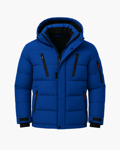 Veste d'hiver matelassée homme à capuche portée en hiver