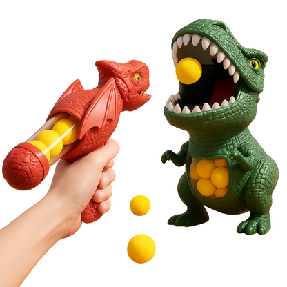 Blaster dinosaure simple avec cible et balles en mousse