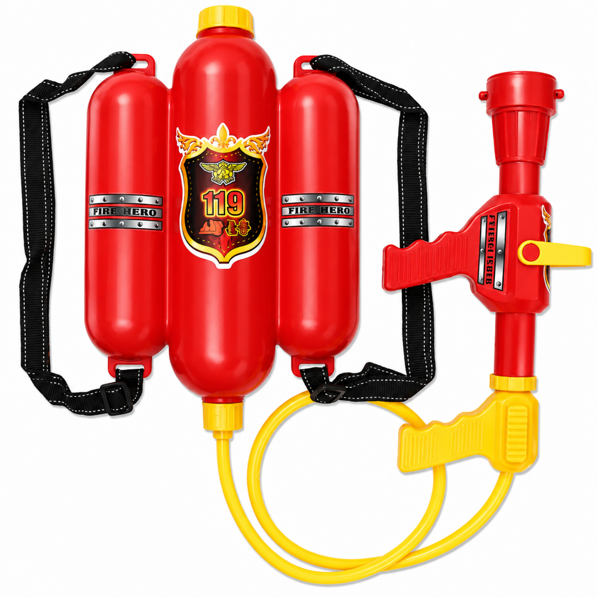 Sac à dos pistolet à eau jouet pour déguisement de pompier enfant