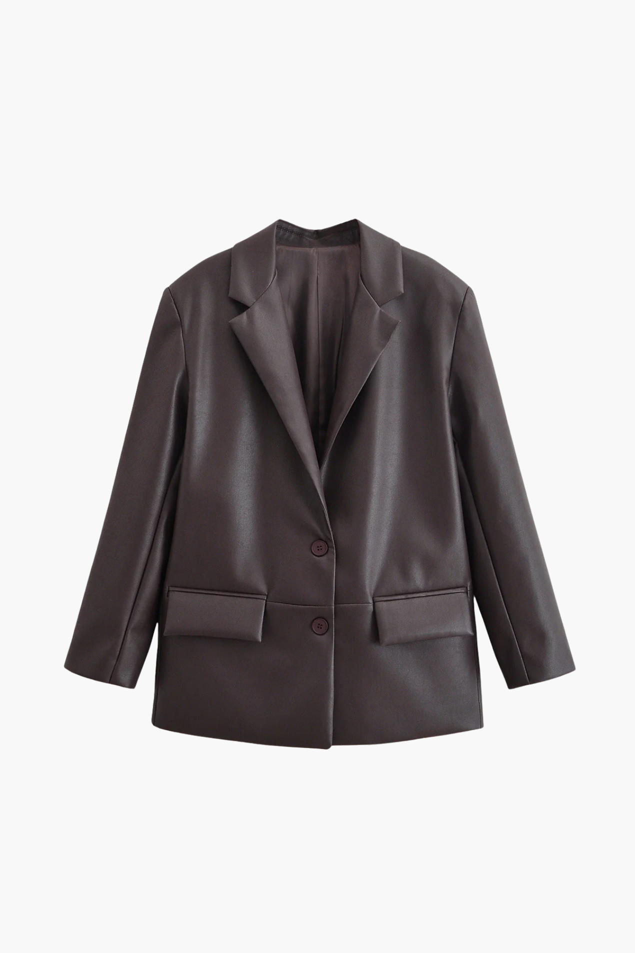 Blazer Femme Effet Cuir – Coupe Tailleur Classique & Élégante | Style Bureau & Invitée de Mariage