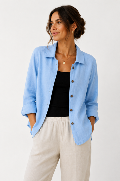 Veste Femme Légère – Surchemise Élégante à Boutons pour Toutes les Saisons