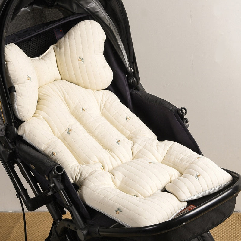 Coussin de poussette, imprimé Olive, insert confort doux