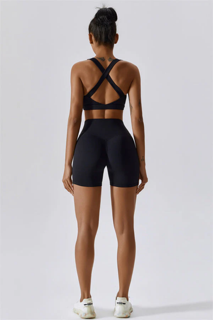 Ensemble Sport Femme SculptFit Sans Coutures – Brassière et Short Taille Haute