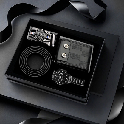 Coffret homme noir avec boucle de ceinture