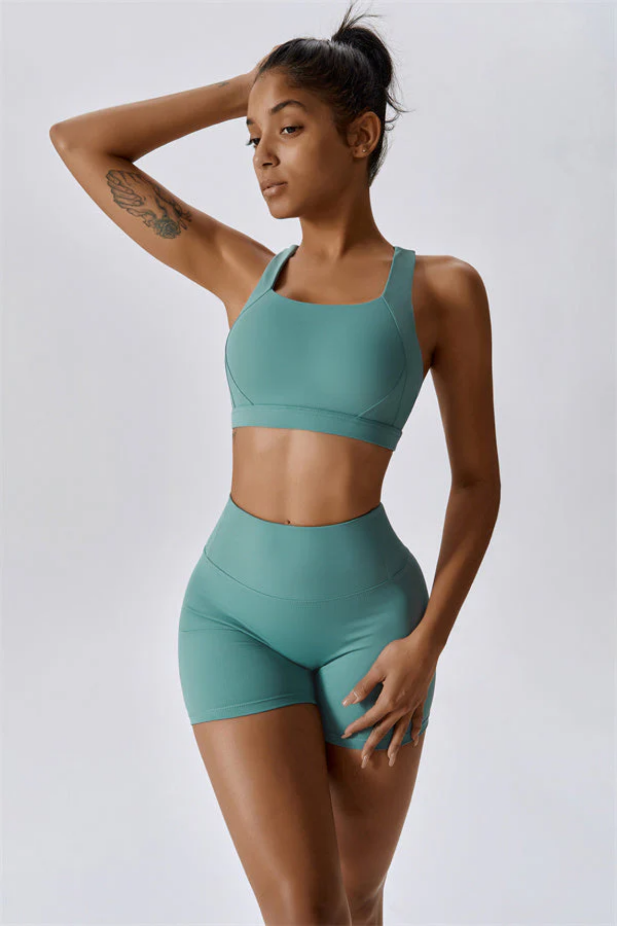 Ensemble Sport Femme SculptFit Sans Coutures – Brassière et Short Taille Haute