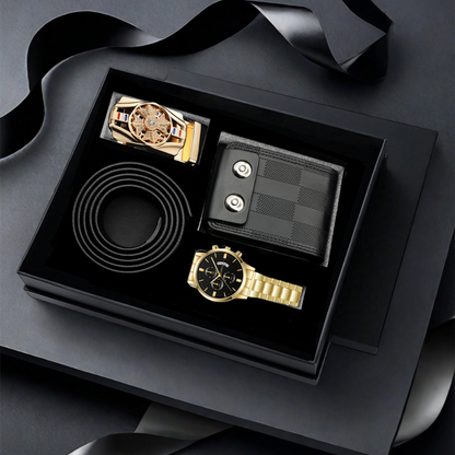 Coffret homme doré avec boucle de ceinture