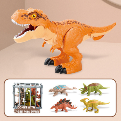 Coffret T-Rex avec cage de transport et mini-dinosaures