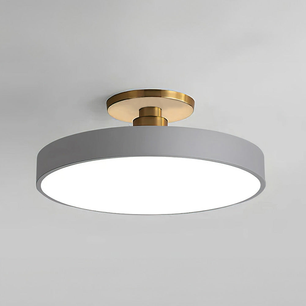 Plafonnier semi-encastré gris
