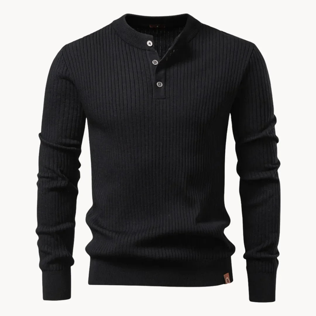 Pull homme col rond Noir