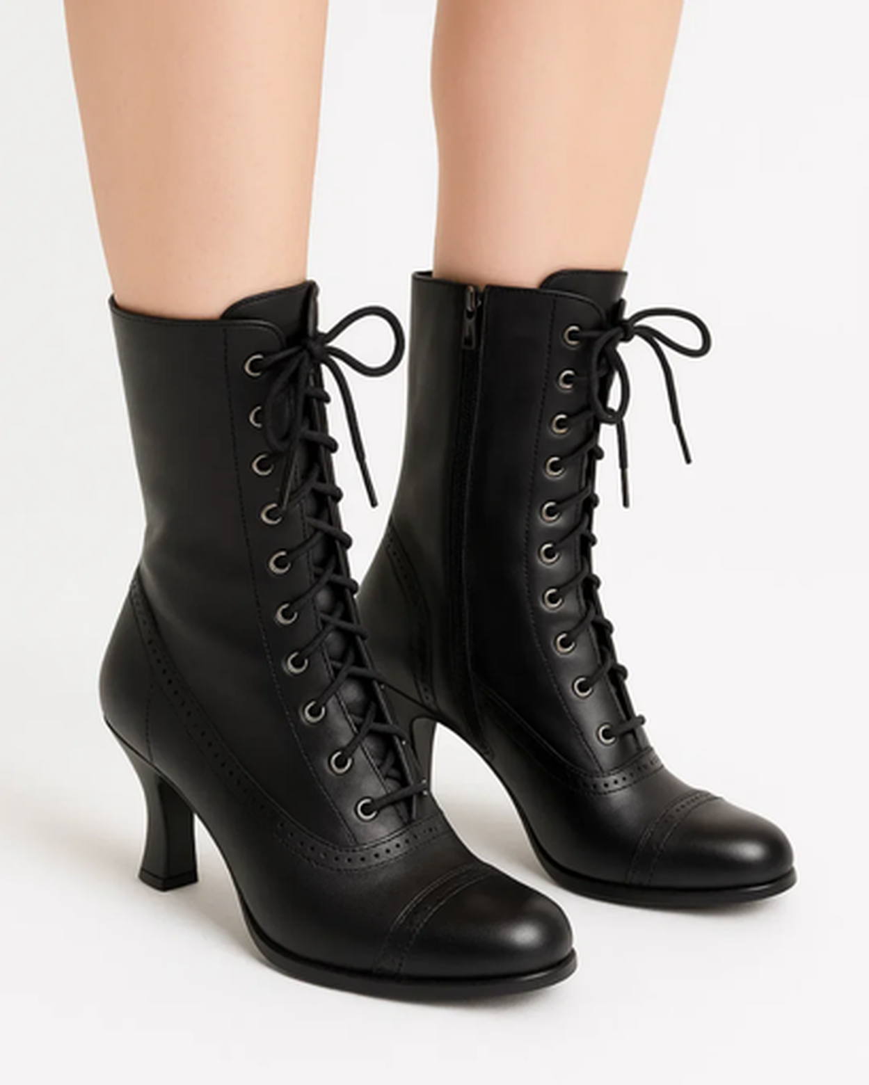 Bottines Rétro à Lacets pour Femme – Élégance Classique & Style Vintage – vue 4