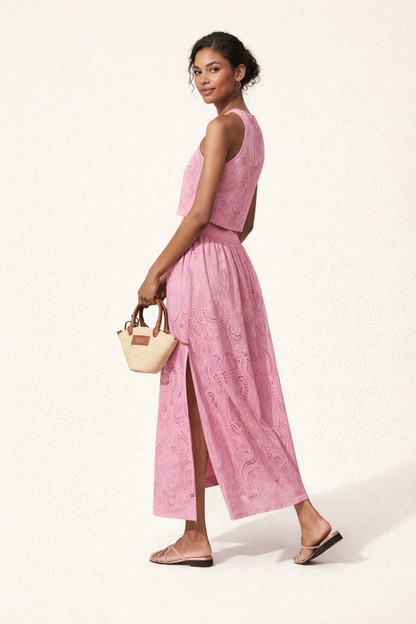 Ensemble Deux Pièces Femme Rose – Coupe Élégante & Matière Douce, Style Chic Moderne