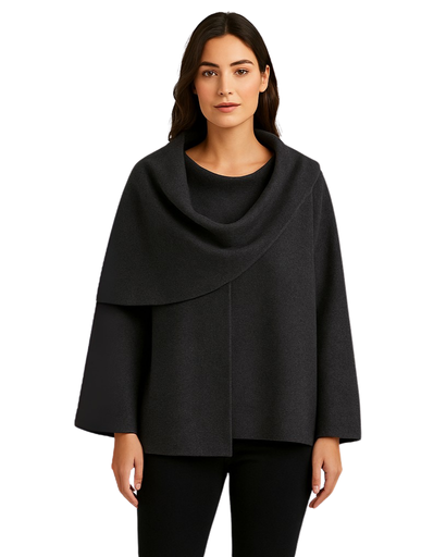 Manteau cape femme silhouette enveloppante - vue complète