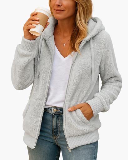Veste à Capuche Femme Doublée Polaire – Confort & Style Décontracté | Automne Hiver