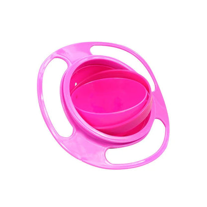 Gros plan sur le mécanisme gyroscopique du bol rose