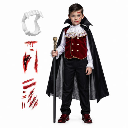 Costume de vampire pour garçon, coloris rouge, vue de face