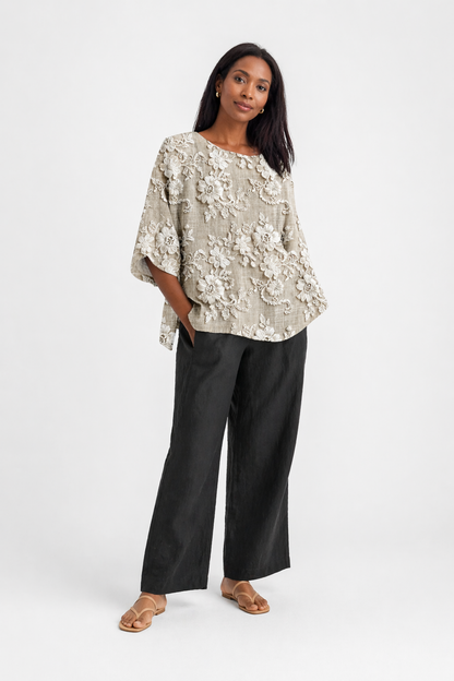 Blouse Femme Florale – Coupe Ample Élégante à Manches Fluides