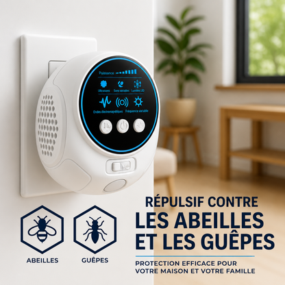 Répulsif Ultrasonique Anti-Guêpes &amp; Abeilles – Protection 360° Sans Produits Chimiques