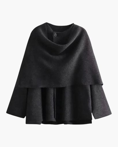 Manteau cape femme coupe ample - vue de profil