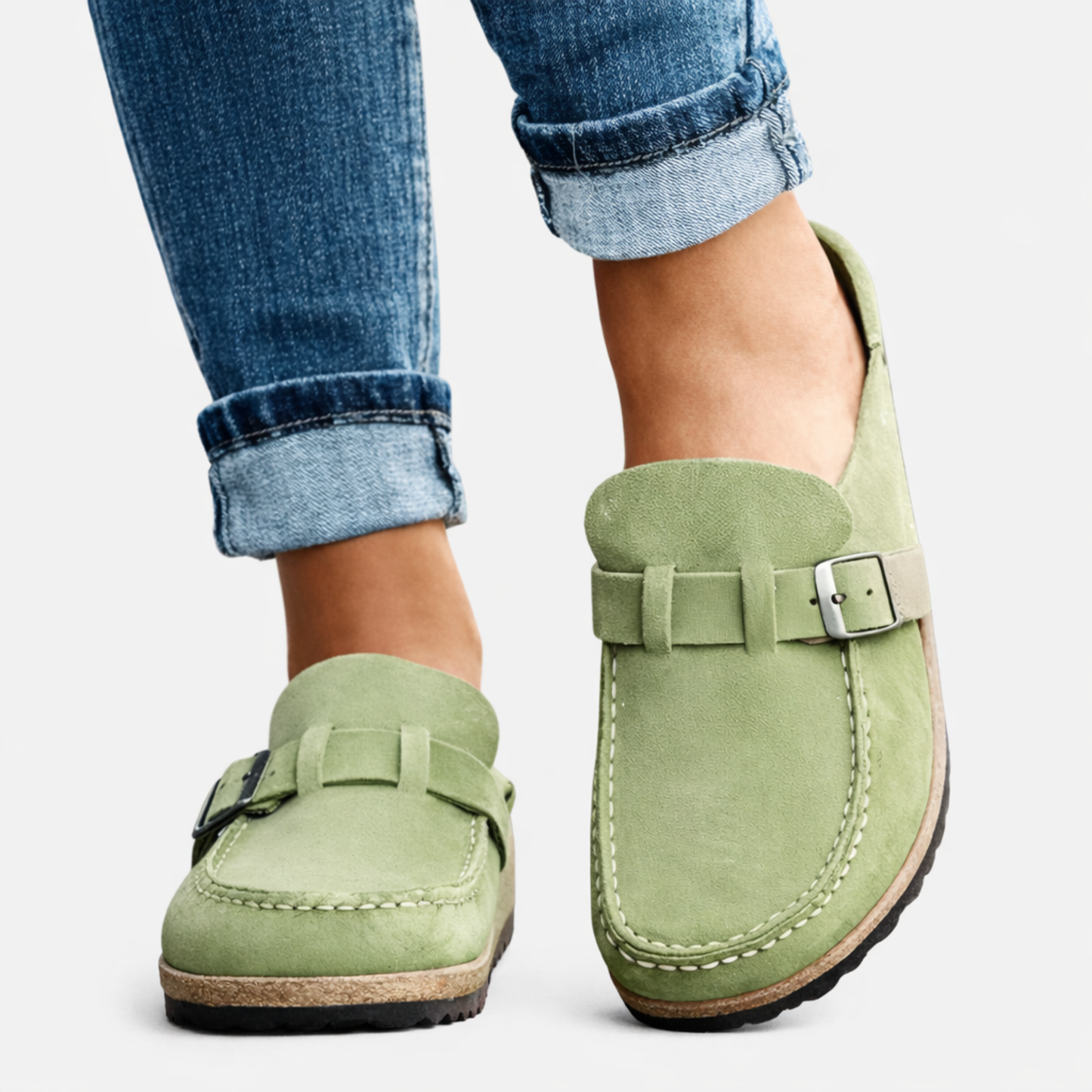 Sabots Femme Confort Avec Boucle – Chaussures Casual Style Suédine