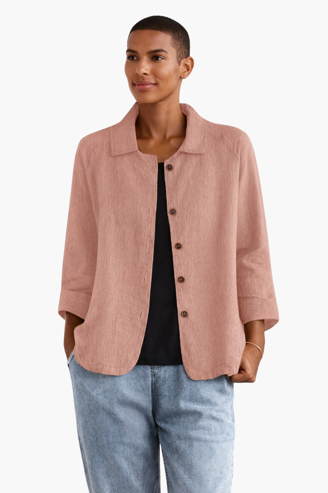Veste Légère Femme Boutonnée – Tissu Fluide & Style Décontracté Élégant | Printemps & Bureau
