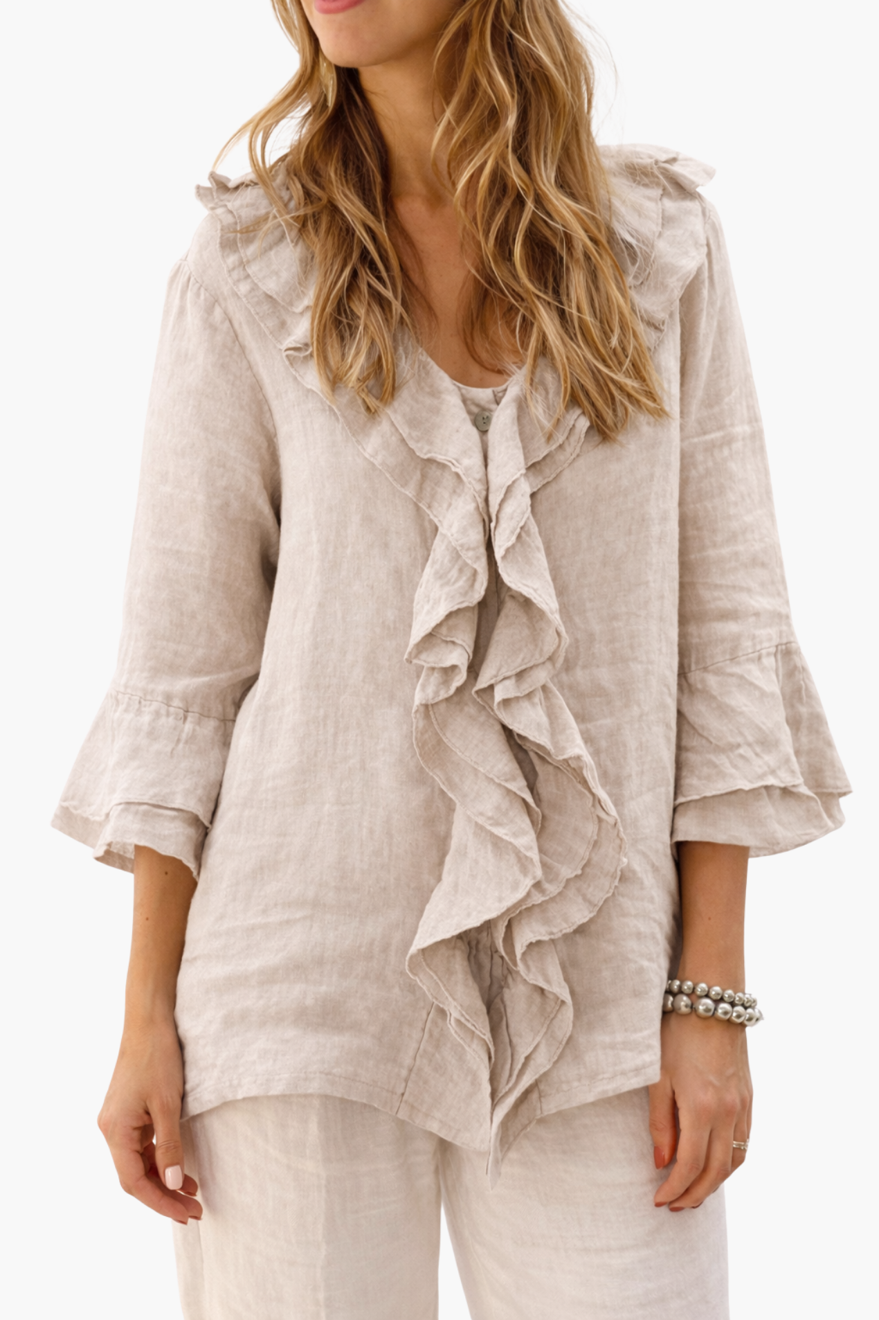 Blouse Femme à Volants – Haut Fluide et Respirant en Lin pour un Style Bohème Chic | Blouse Lin Femme