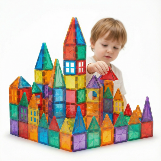 Blocs de construction magnétiques, ensemble complet de pièces colorées