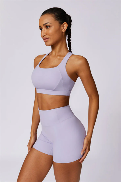 Ensemble Sport Femme SculptFit Sans Coutures – Brassière et Short Taille Haute