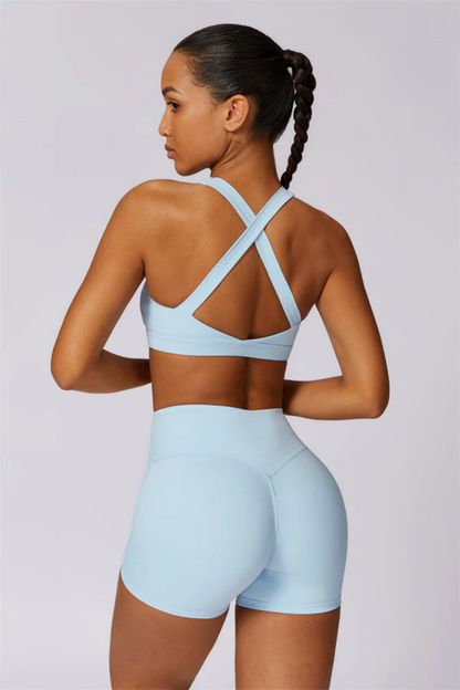 Ensemble Sport Femme SculptFit Sans Coutures – Brassière et Short Taille Haute