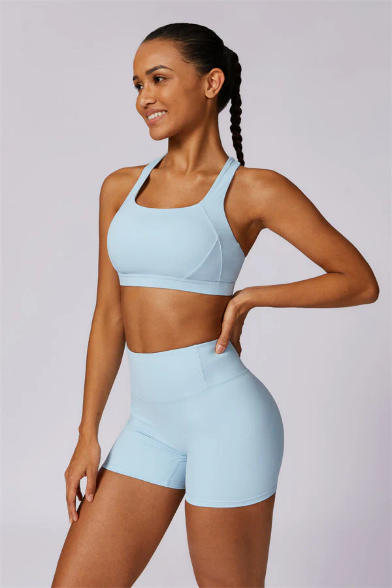 Ensemble Sport Femme SculptFit Sans Coutures – Brassière et Short Taille Haute
