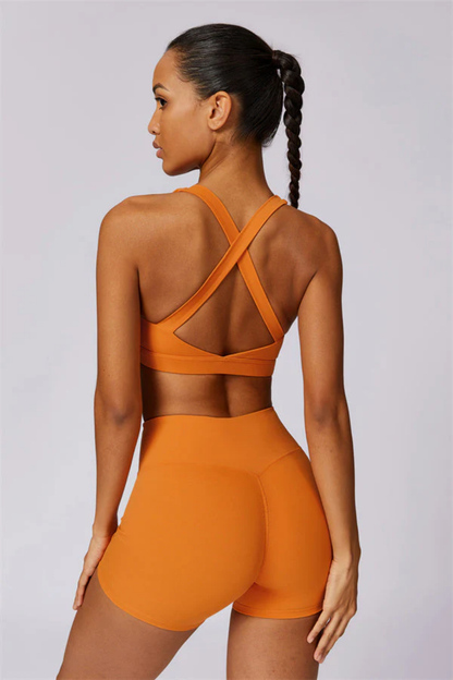 Ensemble Sport Femme SculptFit Sans Coutures – Brassière et Short Taille Haute
