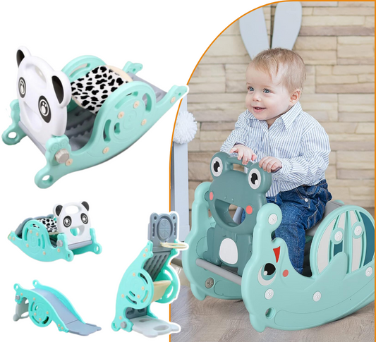 Centre de jeu PlayBuddy 3-en-1 avec toboggan, balançoire et panier de basket