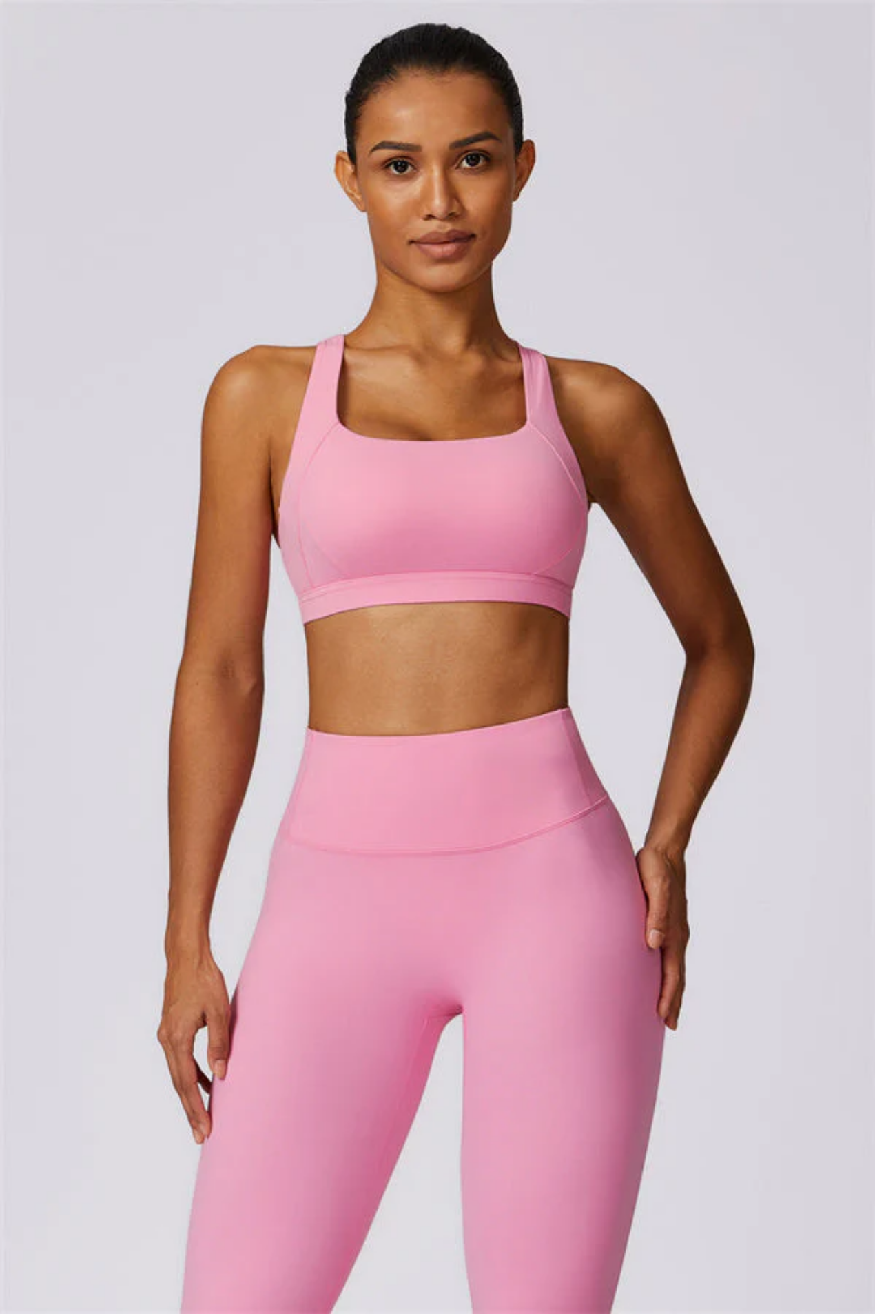 Ensemble Sport Femme Dos Croisé – Brassière et Legging Taille Haute Sculptant