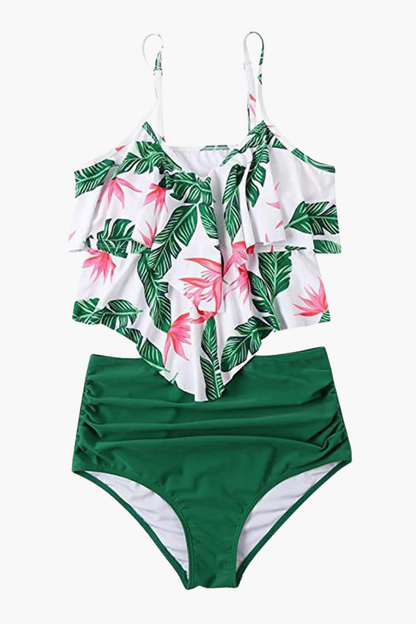 Maillot De Bain Femme Taille Haute Volants – Bikini Élégant