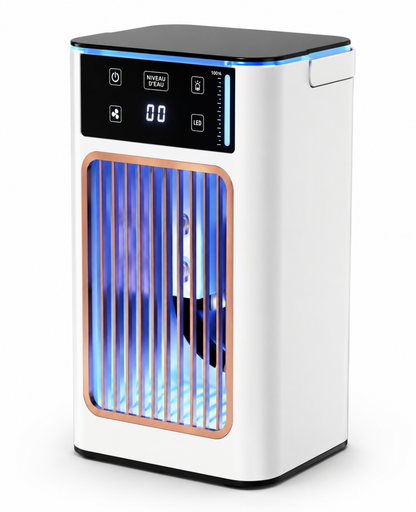 Rafraîchisseur d'Air Brumisateur 900 ml – Effet Glacial, 3 Vitesses & Veilleuse LED