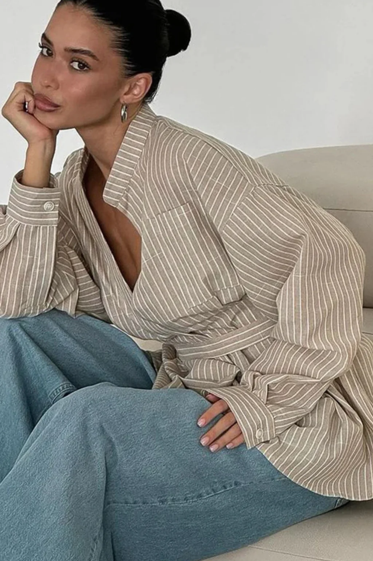 Blouse Femme Fluide Rayée – Élégance Casual & Coupe Cintrée | Style Bureau & Quotidien
