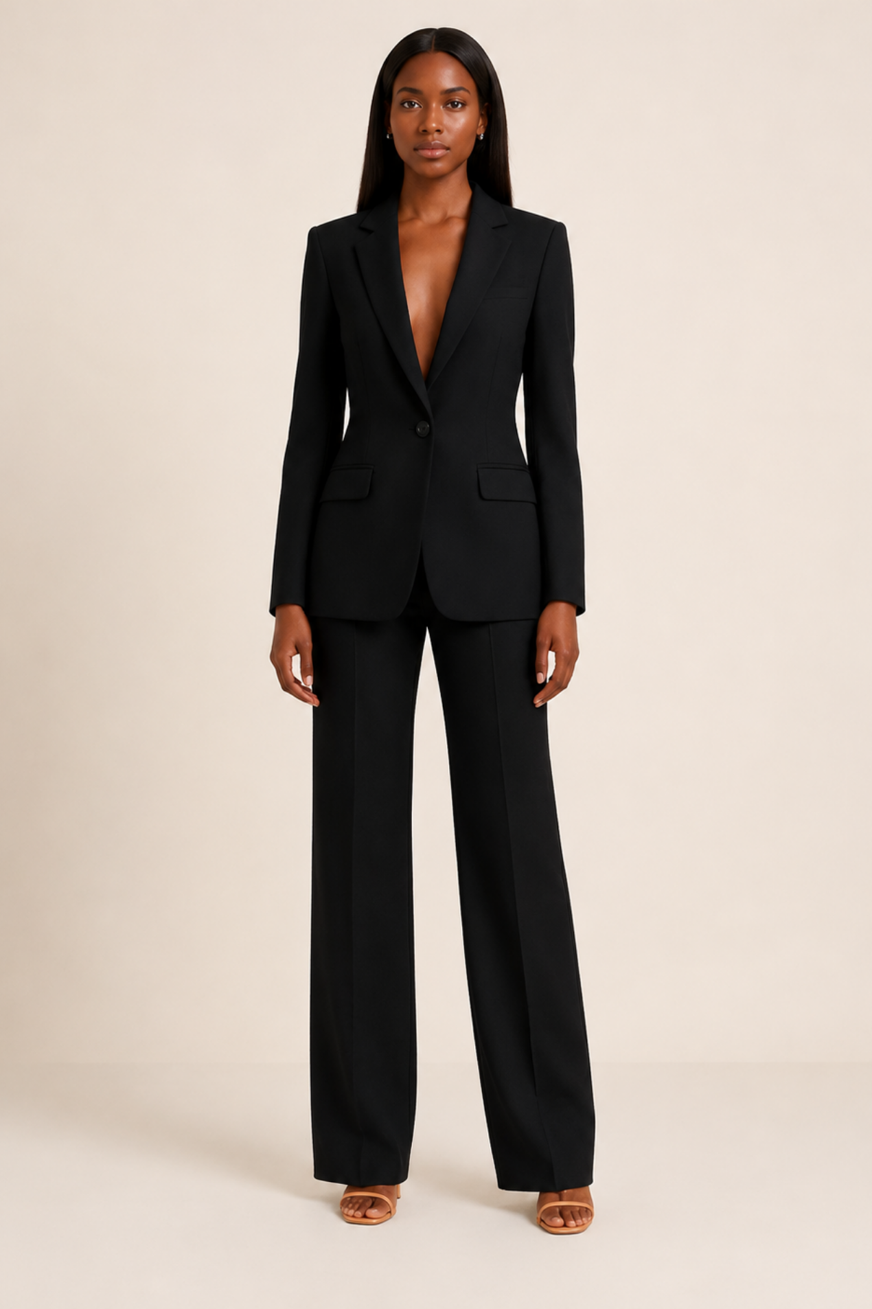 Tailleur Femme Prestige – Ensemble Blazer & Pantalon Palazzo Élégant