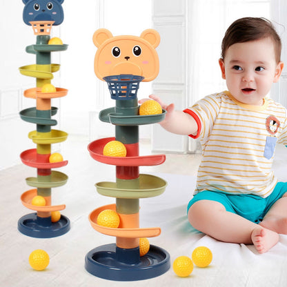 Tour à billes Montessori avec billes colorées pour le tri des couleurs