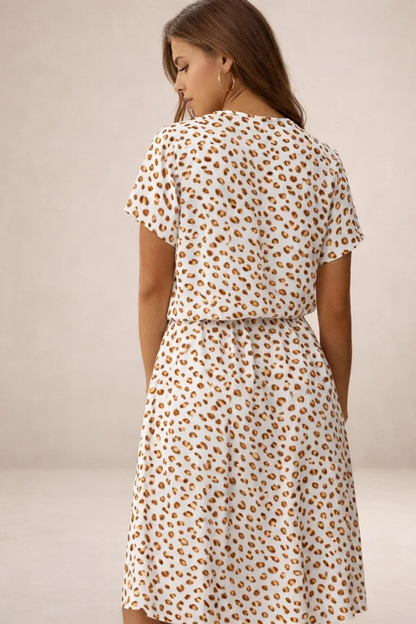 Robe Midi Fluide Imprimée – Coupe Féminine Taille Ajustable | Robe Femme