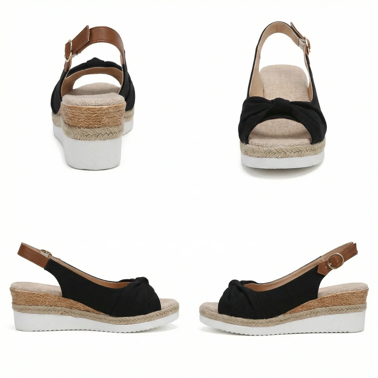 Sandales Ergonomiques Compensées Bride Ajustable | Confort Orthopédique Femme