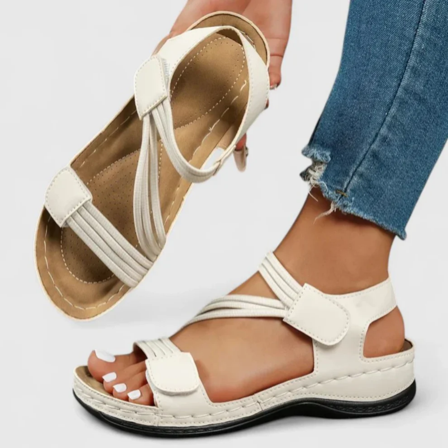 Sandales Ergonomiques Femme – Brides Ajustables & Semelle Amortissante, Confort Quotidien