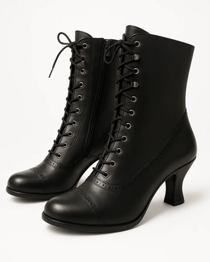 Bottines Rétro à Lacets pour Femme – Élégance Classique & Style Vintage – vue 2