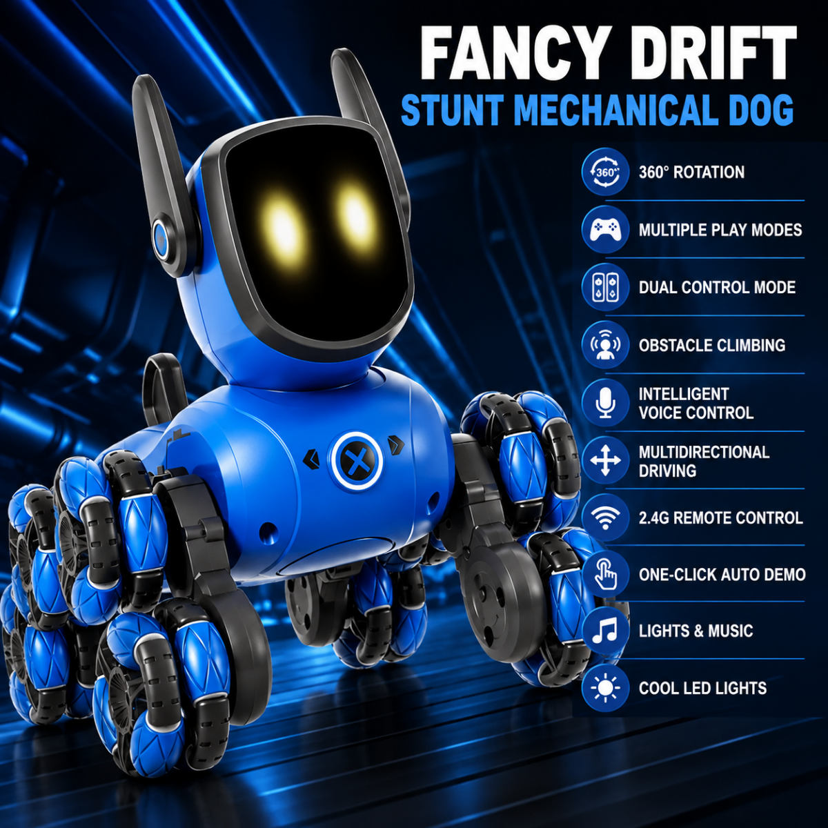 Chien robot RC, détail de la télécommande