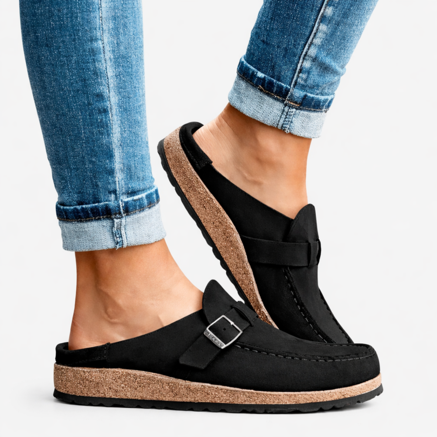 Sabots Femme Confort Avec Boucle – Chaussures Casual Style Suédine