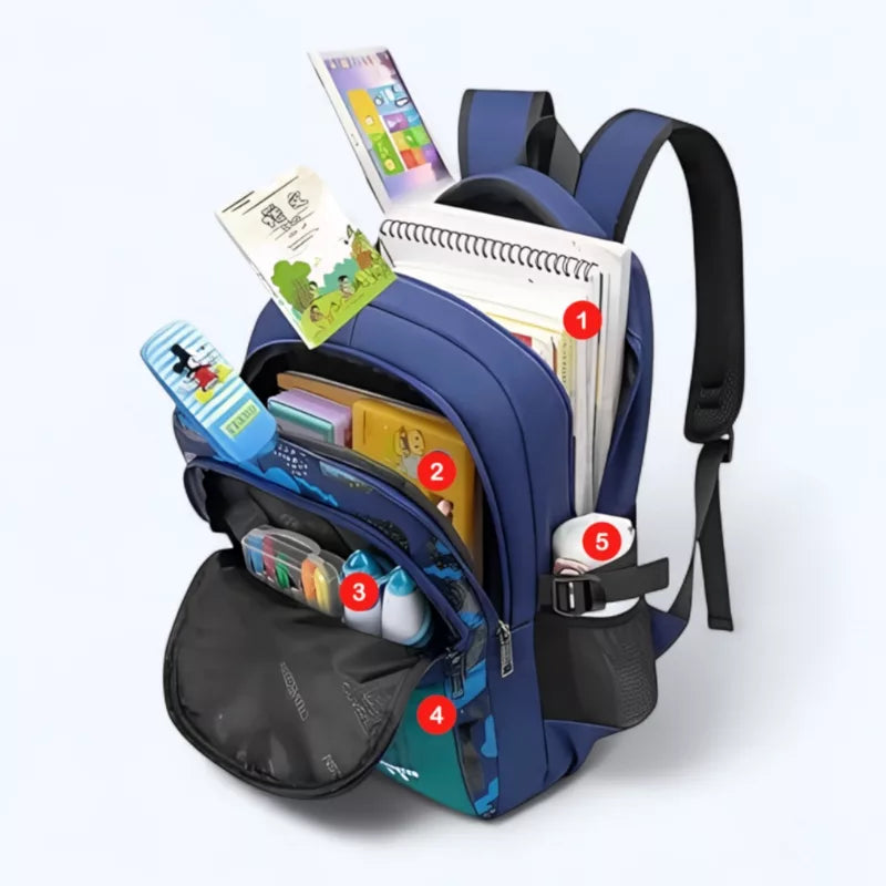 Bretelles rembourrées et ergonomiques du sac à dos scolaire espace